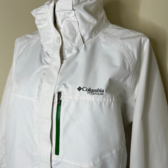 Columbia Titanium Omni Tech Jacket Large Womens White Waterproof Outdoor Sports - Picture 6 of 14